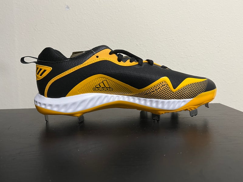 adidas Icon 6 Bounce Metal Baseball Cleats Men's Size 9.5 Yellow/Black/White