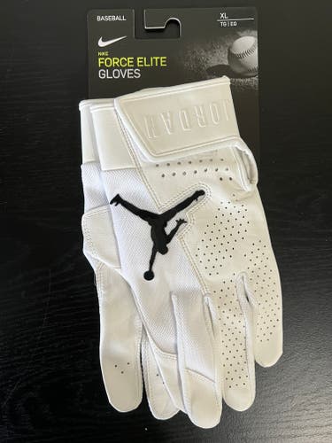 Nike Jordan Force Elite Baseball Batting White Black Gloves Size XL PAC630-101
