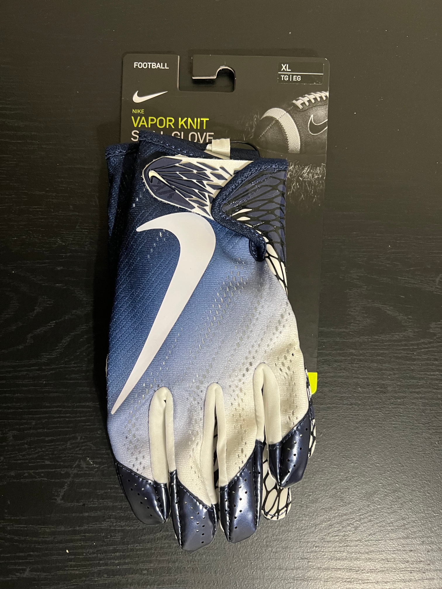Nike Vapor Knit Skill Glove Men's Football Gloves Size XL Navy/White