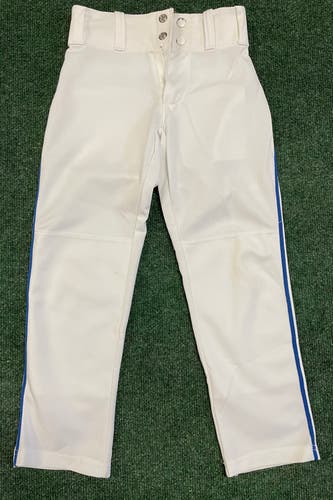 Baseball/Softball Pants, White Royal Piping, Youth Extra Small, Alleson, Used