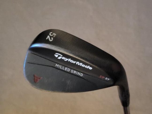 Used Taylormade Milled Grind Black 52 Degree Steel Wedge