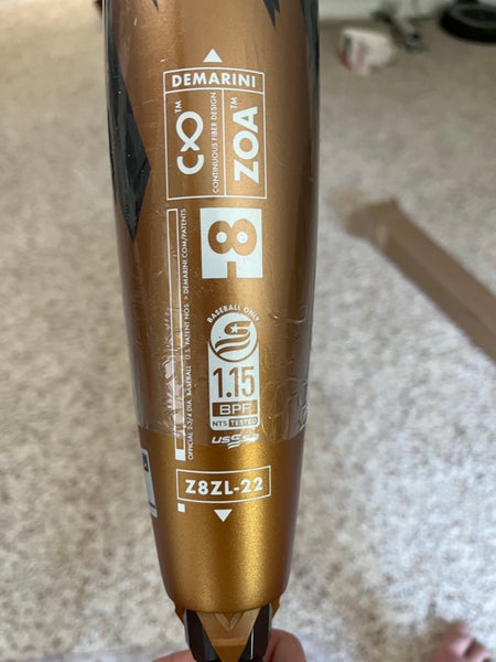 Batte De Baseball Composite DeMarini Zoa 2022 – -8, 23 Oz, 31 Po – USSSA Certifiée (occasion)