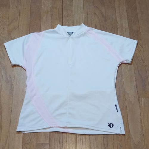 PEARL IZUMI ULTRA SENSOR CYCLING SHIRT WOMENS S 1/4 ZIP JERSEY TOP WHITE / PINK
