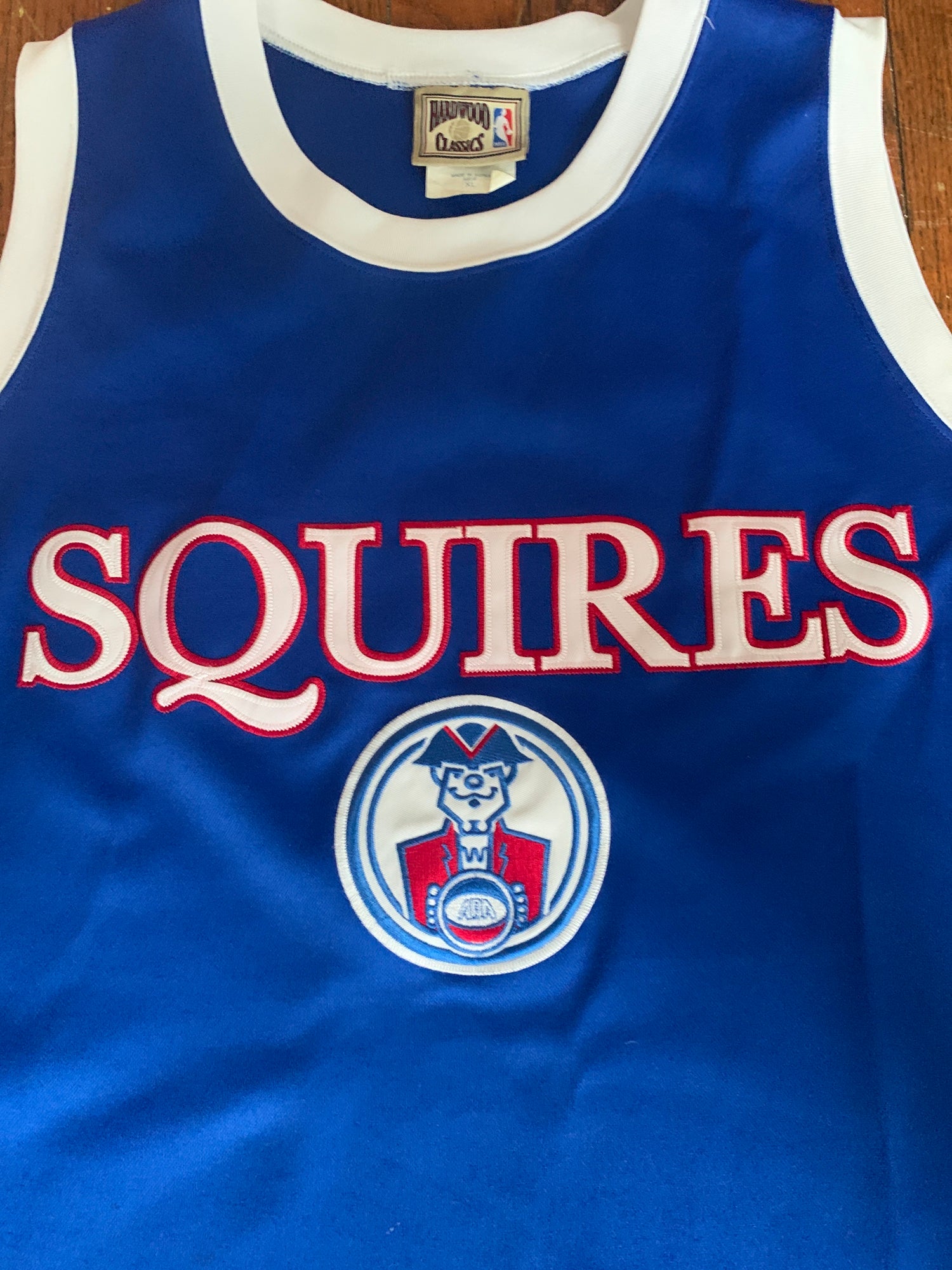 Vintage Stitched Squires Basketball Jersey Blue used XL Majestic Jersey