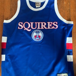 Vintage Stitched Squires Basketball Jersey Blue Used XL Majestic Jersey