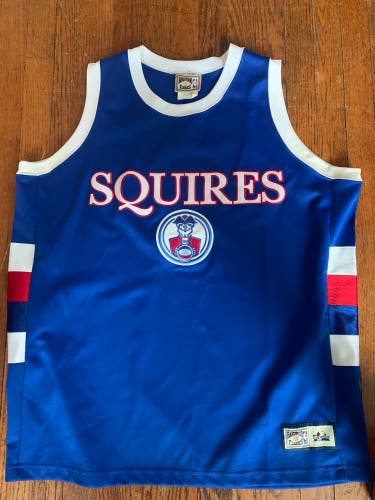 Vintage Stitched Squires Basketball Jersey Blue Used XL Majestic Jersey