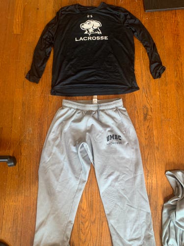 Umbc Lacrosse Team Issued Long Sleeve Shooting Shirt And Sweatpants