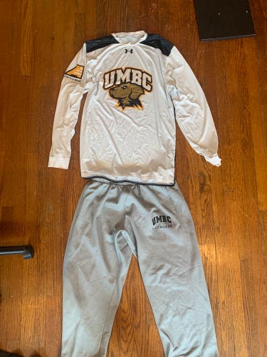 Umbc lacrosse team issued long sleeve shooter shirt and sweat pants