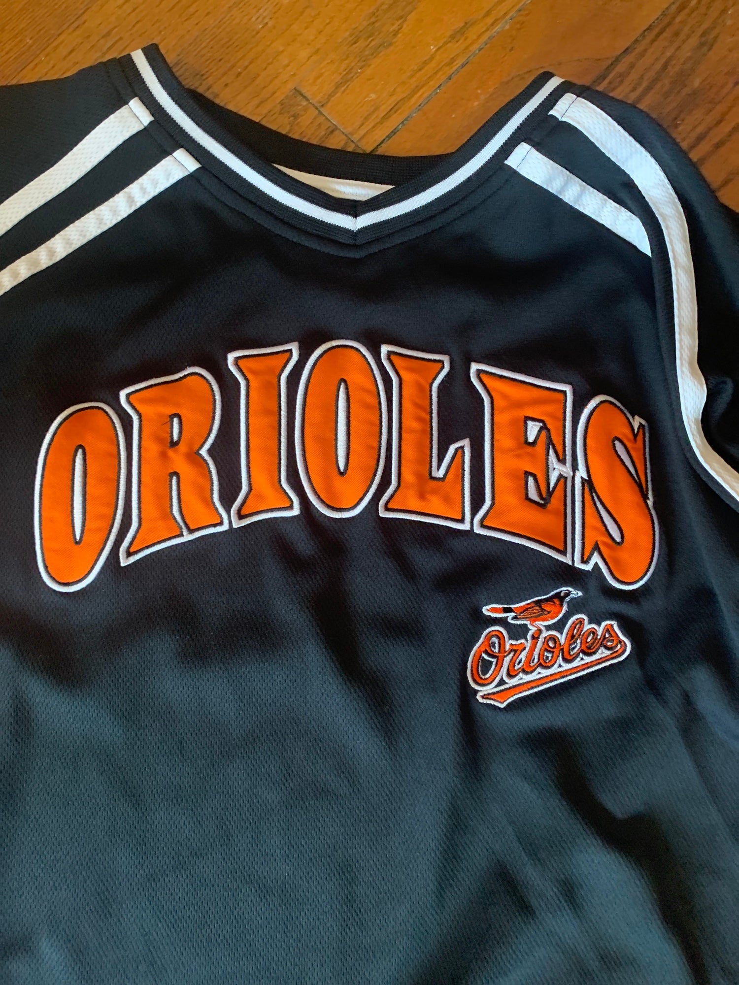 Vintage Starter MLB Baltimore Orioles Baseball Jersey XL Black Gray Sewn