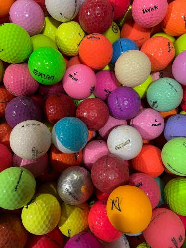 100 Golf Balls-  Multi-Color Variety Mix - AAAA