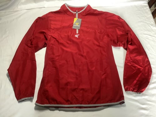 New Easton Adult M5 Baseball Cage Long Sleeve Jacket Red / Gray Mens Sz S Box E