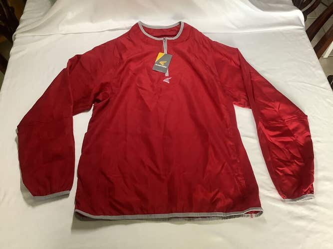 New Easton Adult M5 Baseball Cage Long Sleeve Jacket Red / Gray Mens Sz M Box E