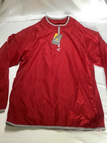 New Easton Adult M5 Baseball Cage Long Sleeve Jacket Red / Gray Mens Sz M Box E