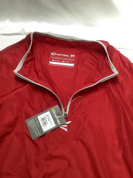 New Easton Adult M5 Baseball Cage Long Sleeve Jacket Red / Gray Mens Sz M Box E