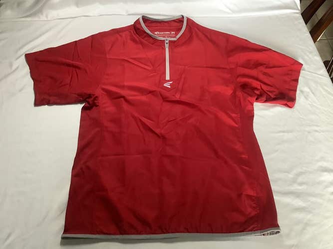 New Easton Adult M5 Baseball Short Sleeve Cage Jacket Red / Gray Mens Sz M Box E