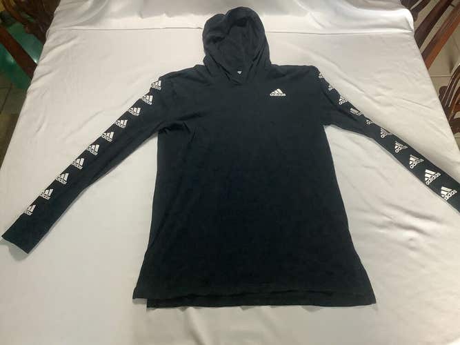 New Adidas Shirt Hoodie Youth Size Large (14-16) Black Logo Spell Pullover Box E