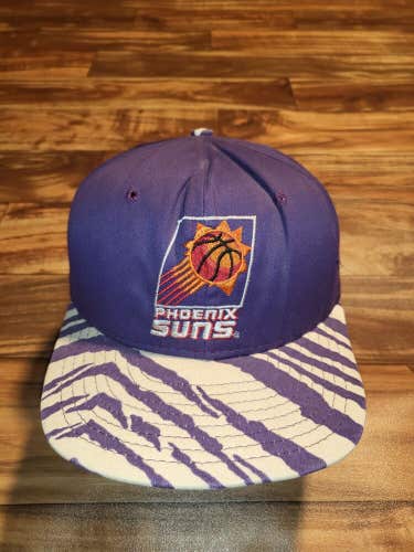 Vintage Rare Phoenix Suns NBA Zubaz Sports Vtg Hat Cap AJD Plain Logo Snapback