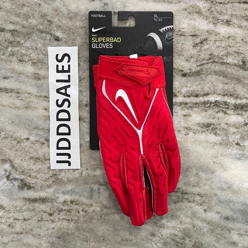 Nike Superbad 6.0 Football Gloves Receiver Padded Red DM0053-663 Size XL