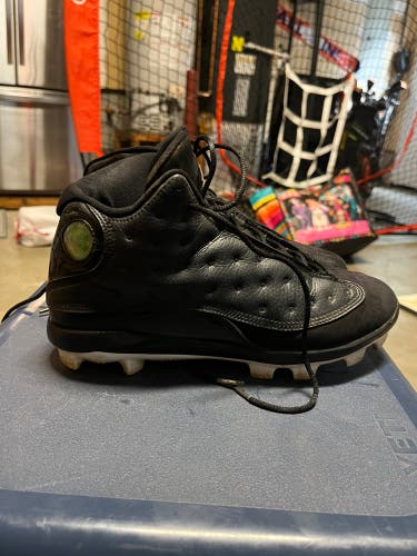 Black Men's Molded Cleats High Top Jordan 13
