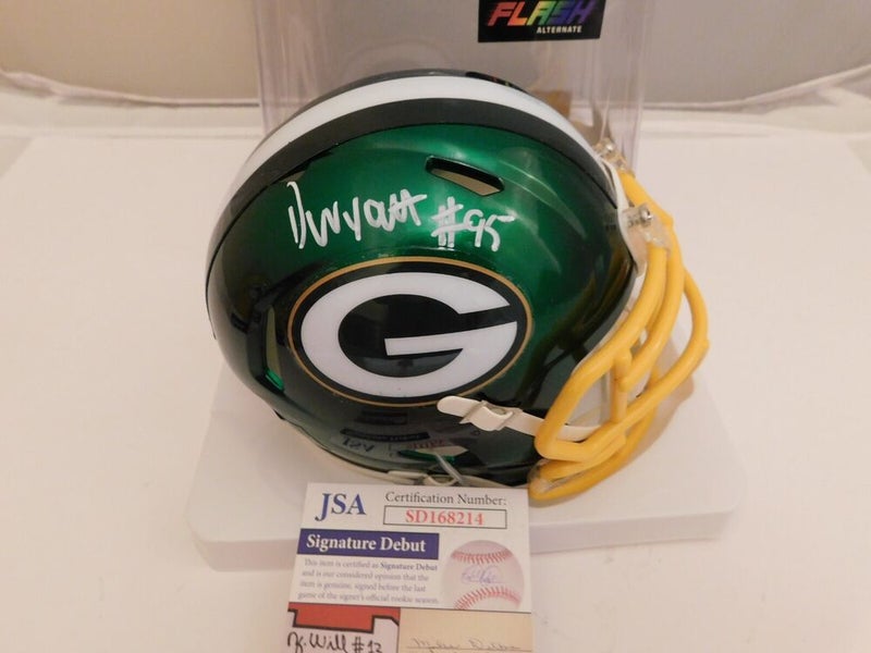 Green Bay Packers Devonte Wyatt Autographed Signed Speed Mini Helmet Jsa Coa