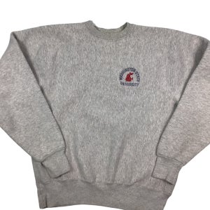 Vintage 1980s Washington State Cougars reverse weave Crewneck sweatshirt. Made in the USA. XL
