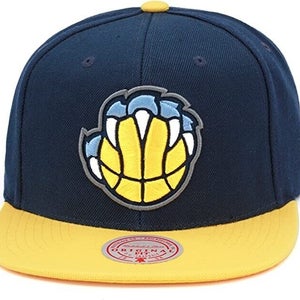 2022 Memphis Grizzlies Mitchell & Ness NBA Snapback Hat Claw Flat Brim 2Tone Cap