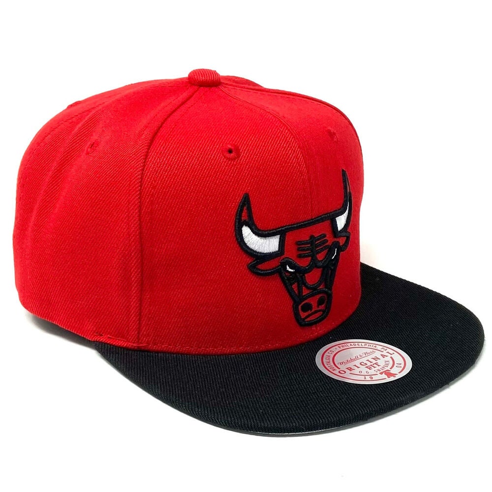  Mitchell & Ness Chicago Bulls Half N Half Red/Black Snapback  Adjustable Cap : Sports & Outdoors