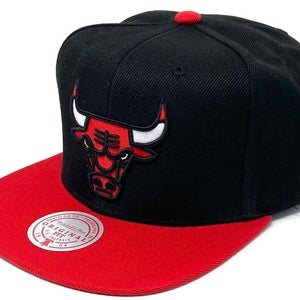 2022 Chicago Bulls Mitchell & Ness NBA Snapback Hat 2Tone Black/Red Adjust Cap
