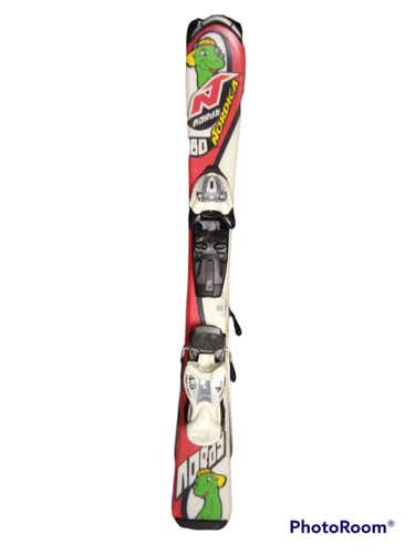 Used Nordica Nordy 80 Cm Boys Downhill Ski Combo