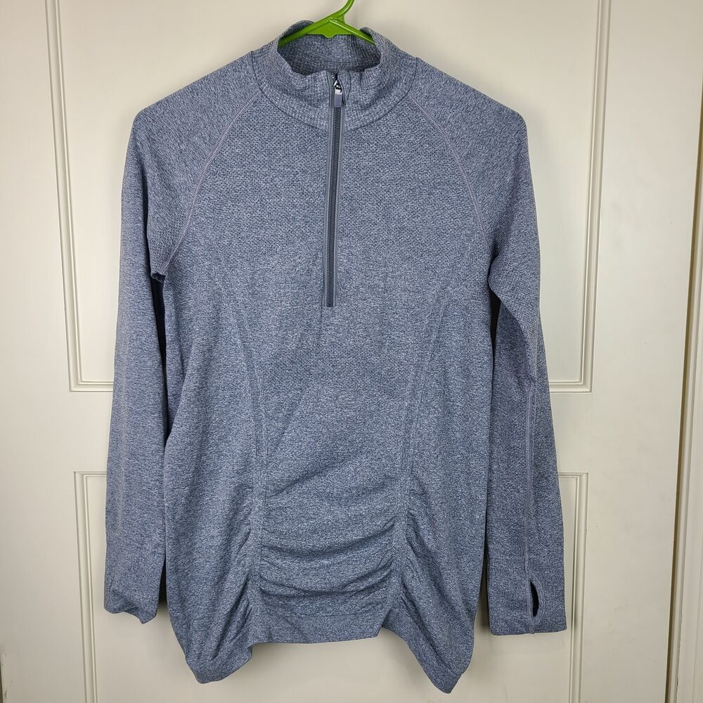 Half Zip Gray Athletic Fitted Pullover 