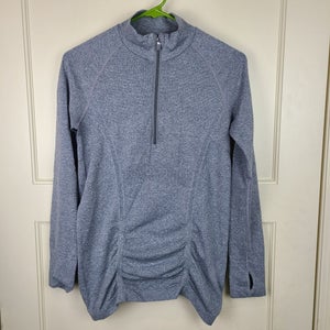 Athleta Fastest Track Half Zip Gray Athletic Fitted Pullover Women's szie: M