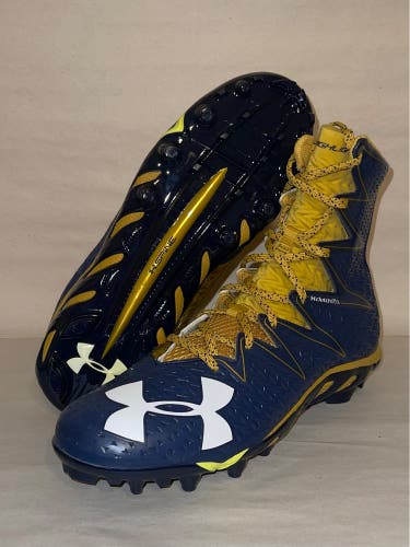 Under Armour football cleats navy/Gold size 13.5
