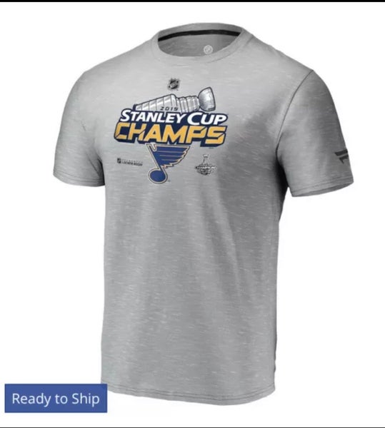 Fanatics Men's shirt St Louis Blues 2019 Stanley Cup Champions size M  Blue