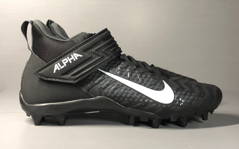 Nike Alpha Menace Varsity 2 Mid Football Cleats Black AQQ8154-001 Men's 12