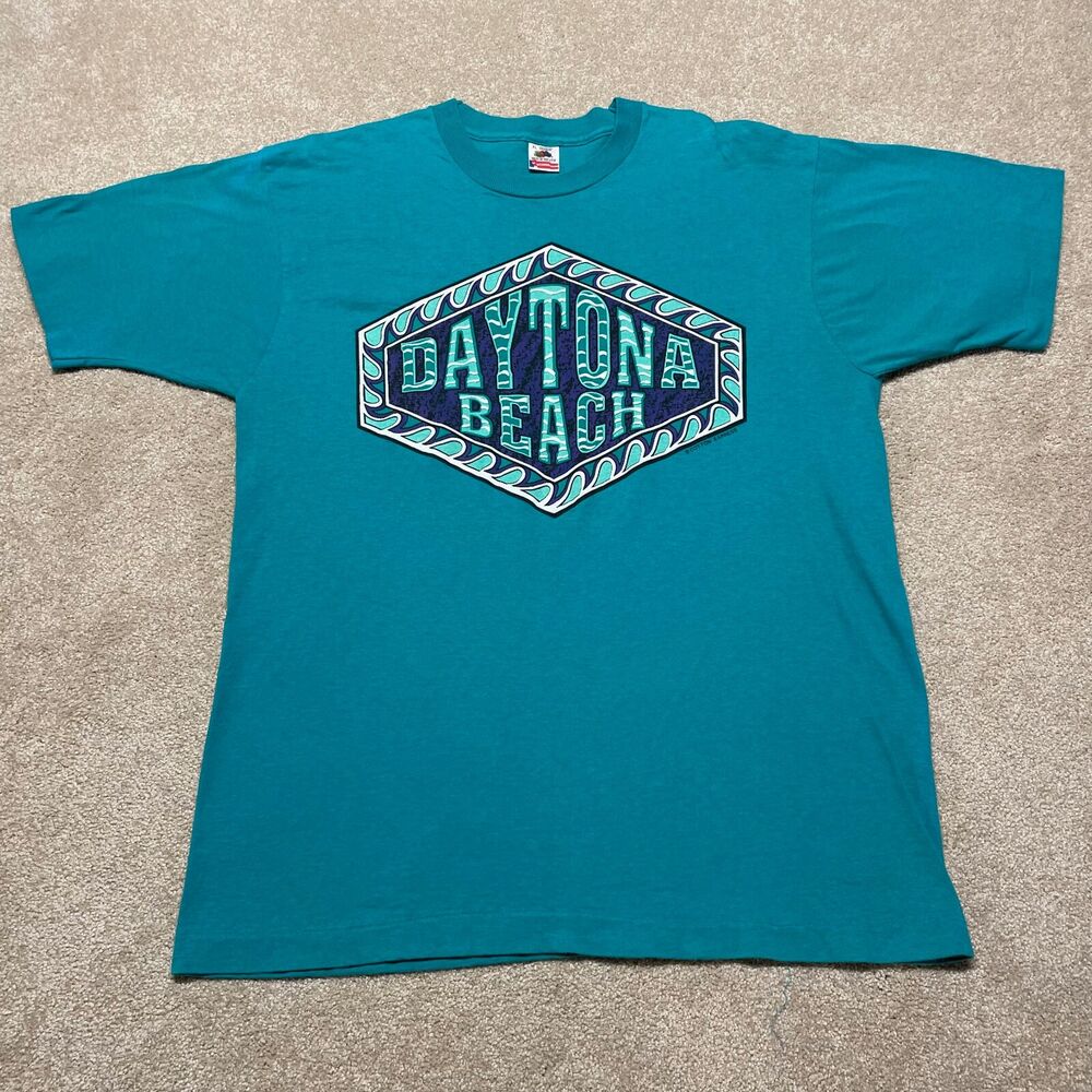 Daytona Beach T Shirt Men XL Adult Blue Florida Ocean Vintage