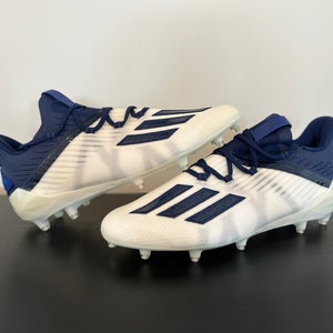 Size 11.5 Adidas Adizero Football Cleats White Mystery Ink Blue EH1308