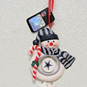 NFL Dallas Cowboys Clay Dough Snowman Christmas Ornament by Team Sports America