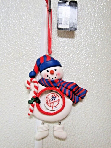 MLB New York Yankees Clay Dough Snowman Christmas Ornament Team Sports America