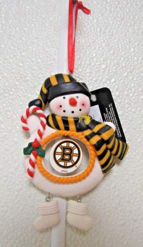 NHL Boston Bruins Clay Dough Snowman Christmas Ornament by Team Sports America