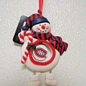 NHL Montreal Canadiens Clay Dough Snowman Christmas Ornament Team Sports America