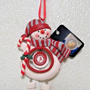NCAA Alabama Crimson Tide Clay Dough Snowman Xmas Ornament Team Sports America