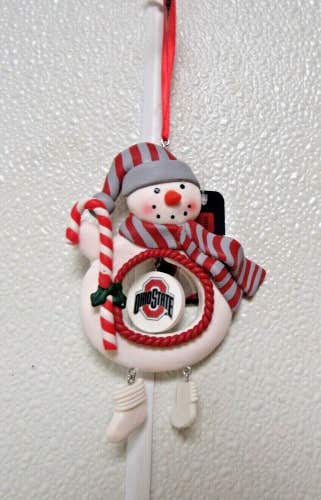 NCAA Ohio State Buckeyes Clay Dough Snowman Xmas Ornament by Team Sports America
