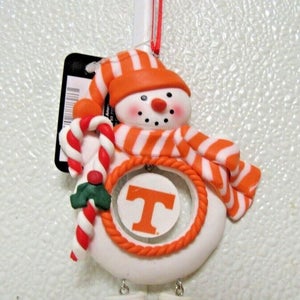 NCAA Tennessee Volunteer Clay Dough Snowman Xmas Ornament Team Sports America