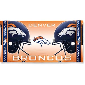 NFL Denver Broncos Beach Towel 2 Helmets Horizontal 30" by 60" by WinCraft