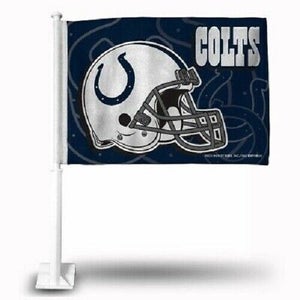 NFL Indianapolis Colts Helmet over Name on Blue Window Car Flag by Rico