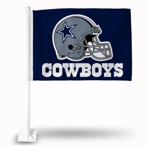 NFL Dallas Cowboys Helmet over Name on Blue Window Car Flag by Fremont Die