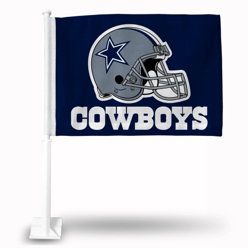 NFL Dallas Cowboys Helmet over Name on Blue Window Car Flag by Fremont Die
