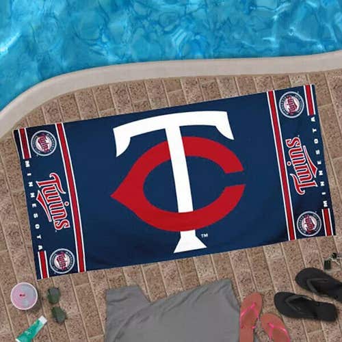 MLB Minnesota Twins Horizontal Logo Beach Towel 30"x60" WinCraft