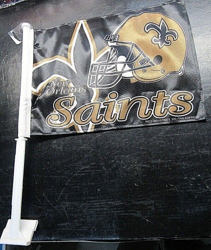 NFL New Orleans Saints Helmet over Name Window Car Flag Rico