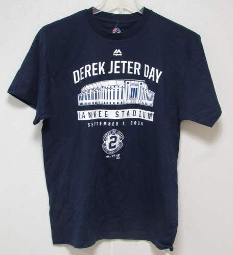 MLB New York Yankees Derek Jeter Day Yankee Stadium Tee Shirt Blue Size Large